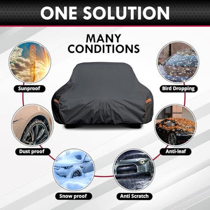 6 Layer Extra Large Car Cover for Sedan (1-C7 Fit Cars, Length up to 225 inch)