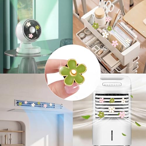 6 Pcs Daisy Vent Clips for Car (Green, Pink ,White / 1 Count (Pack of 6))