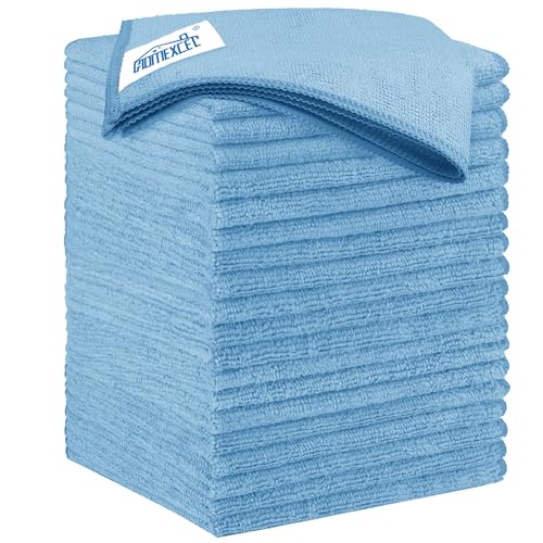 Blue Microfiber Cleaning Cloth 20 Pack 11.5 x 11.5 inch Microfiber Towels for Cars Ultra Absorbent Car Washing Cloth Lint Free Streak Free Cleaning Rags for Car (Blue / 11.5 x 11.5 Inch)