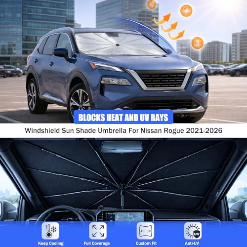 Car Windshield Sun Shade Umbrella for Nissan Rogue 2021 (For Nissan Rogue 2021-2026)