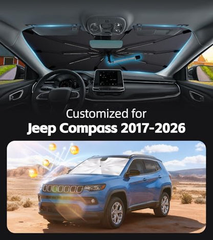 Windshield Sun Shade for Jeep Compass 2017 (Fit for Jeep Compass 2017-2026)