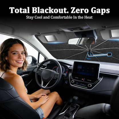 2026 Upgraded] Windshield Sun Shade Umbrella (Small)