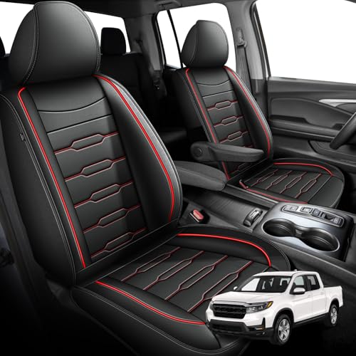 Custom Fit for Honda Ridgeline Seat Covers 2006 (016# Redline / Compatible With Front Seats Armrest)