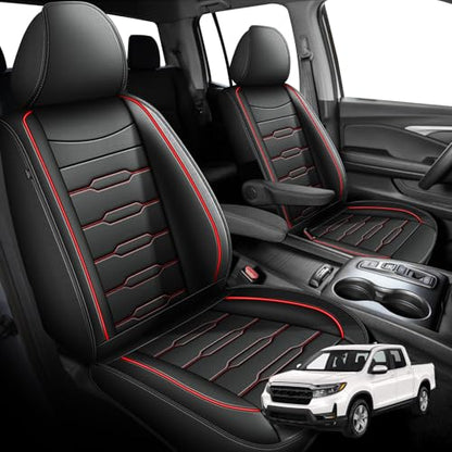 Custom Fit for Honda Ridgeline Seat Covers 2006 (016# Redline / Compatible With Front Seats Armrest)