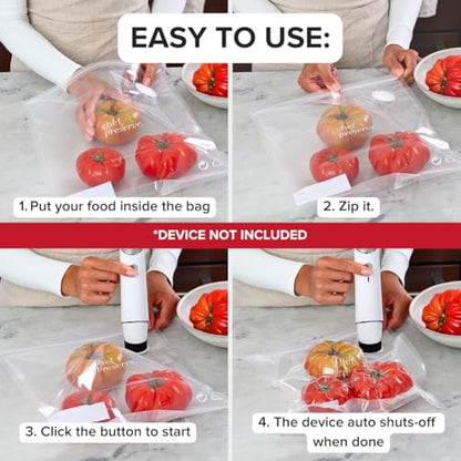 Reusable Vacuum Sealer Bags for Food (Bags Only - 30 X-Large Bags (12x20 in))