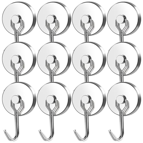 Magnetic Hooks Heavy Duty 120LB+ Swivel Swing Strong Magnet Hook (Silver / 1.26in)