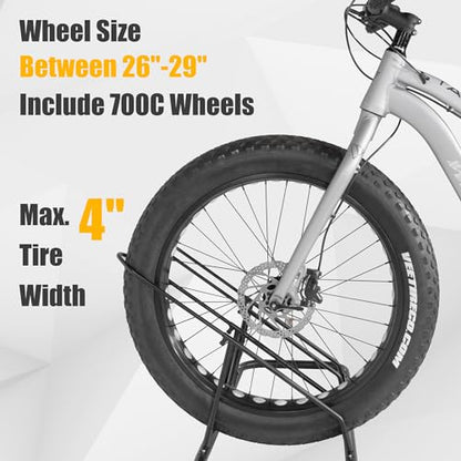 Bicycle Floor Parking Rack Stand (2 Bikes / Adjustable for Fat Bike)