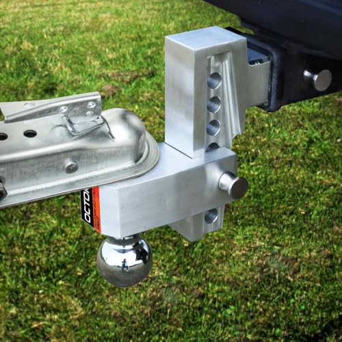 Adjustable Trailer Hitch (Silver Dual Ball / 2 inch - 6 inch Drop)