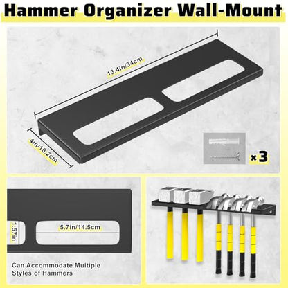 4Pcs Hand Tool Organizers Wall Mount (4 PCS Black)