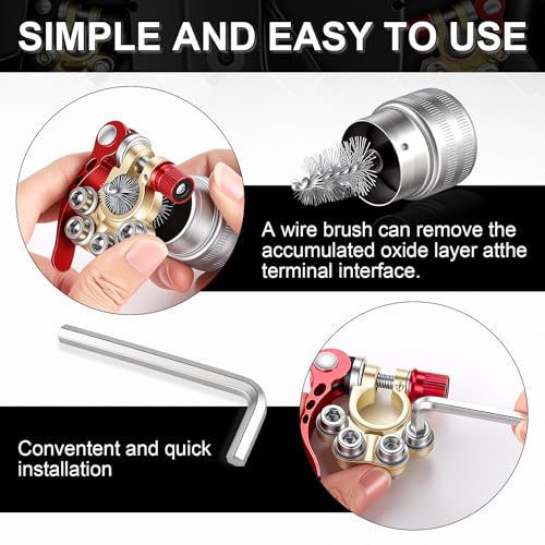 Car Battery Terminal Connector (4 Way-Gold-A)