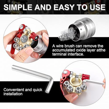 Car Battery Terminal Connector (4 Way-Gold-A)