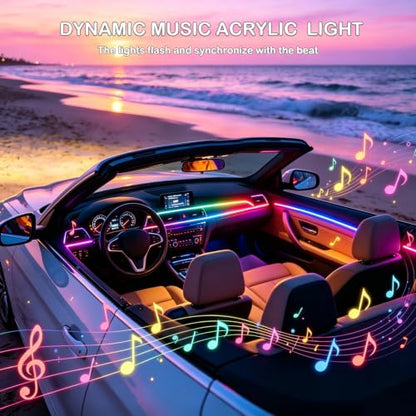 Acrylic Interior Car LED Strip Lights (10 Pieces)