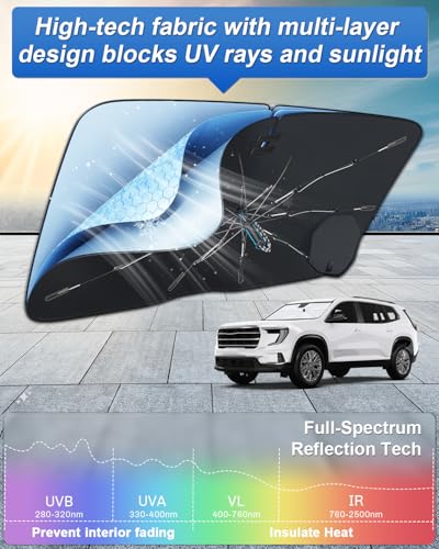 for 2026 GMC Acadia Car Windshield Sun Shade Umbrella (2025-2026 Acadia)