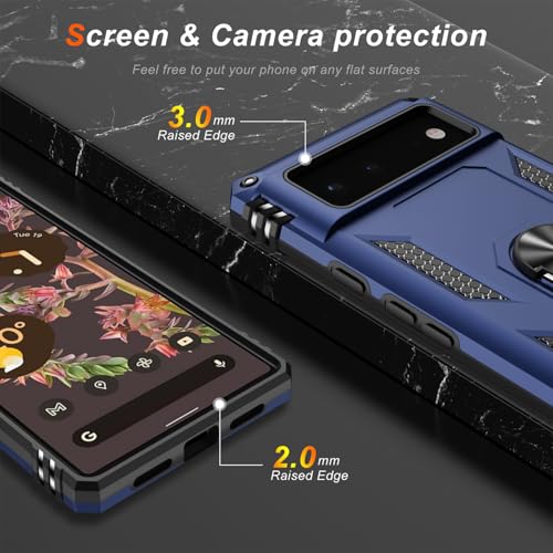 for Google Pixel 6 Case with Screen Protector (Blue / Google Pixel 6)