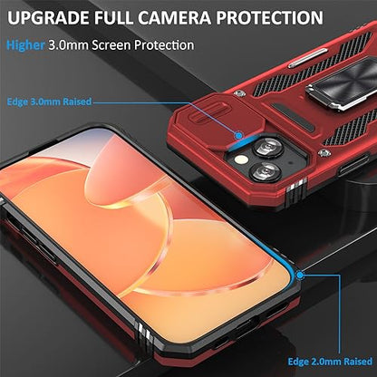 Red Phone Case for iPhone 15 Plus Case with Slide Camera Cover (★ iPhone 15 Plus 【6.7 inches】 / Red)