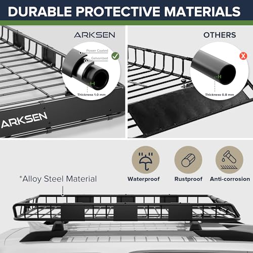 64" x 39" x 5" Roof Rack Cargo Basket with Extension (64" Cargo Rack)