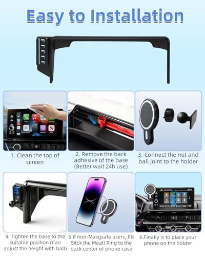 Car Phone Holder for Honda CR (Honda HR-V/CR-V 2023-2026 (7/9 inch) / Magsafe+ Wireless Charger)