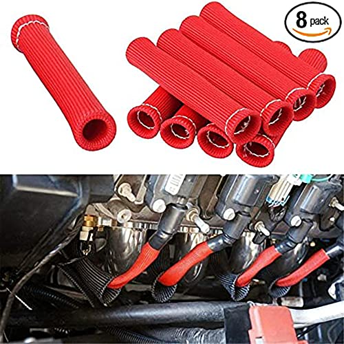Spark Plug Wire Boots Thermal Protection Insulator Sleeve (red)