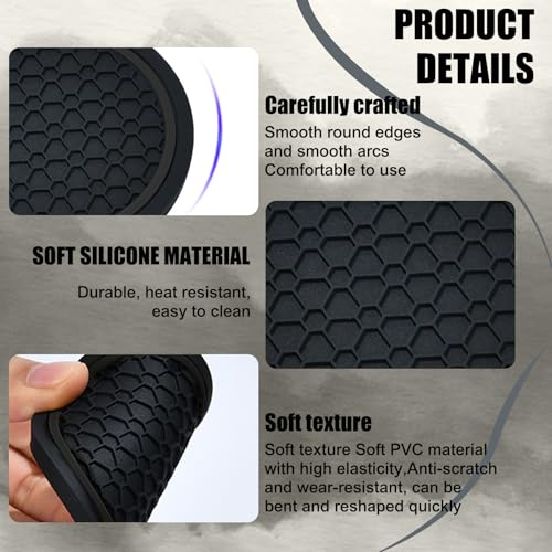 4PCS Car Cup Holder Coasters (Black)