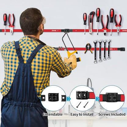 6 Pieces 18" Magnetic Tool Holder Strip (Red 6PC / 18")