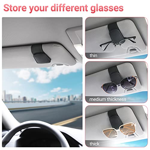 Sunglass Holder for Car Sun Visor Magnetic Sunglasses Clip (Black)