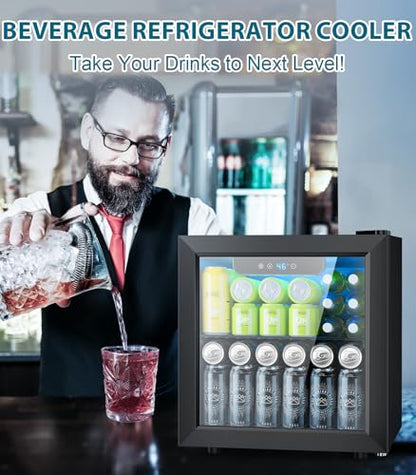 50 Cans Beverage Refrigerator Cooler (Black)