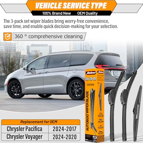 Windshield Wiper Blade Replacement for Chrysler Pacifica Voyager (26+20+14)