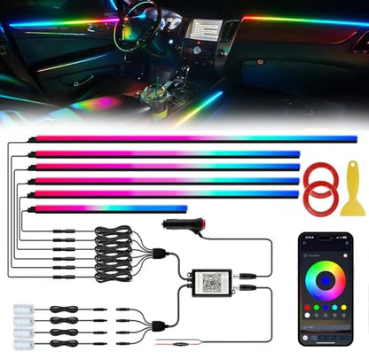 Smart Acrylic LED Car Interior Lights (Car Ambient Lighting Kit (10 in 1))