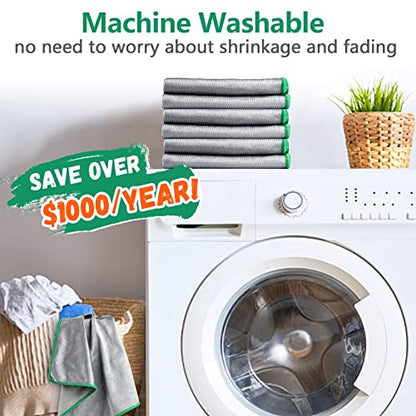 Glass Polishing Streak Free Miracle Cleaning Cloth (Sliver-green)