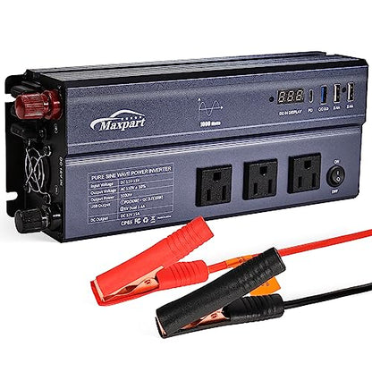1000W Pure Sine Wave Power Inverter12V DC to 120V AC Converter (1000W / Gray)