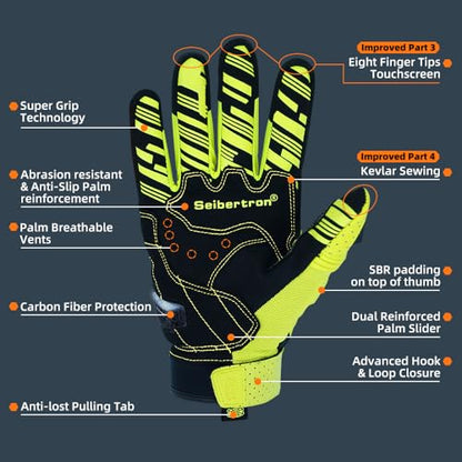 SPS 2 Plus Unisex Touchscreen Road Racing Motorcycle MTB Sports Gloves Also fit BMX MX ATV Mountain Bike Bicycle Cycling Off (Yellow Sps-2 Plus / XXL Adult)