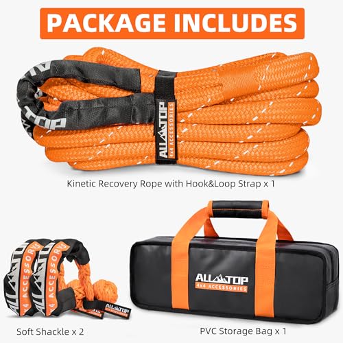Kinetic Rope Kit (1"x30' (Orange Reflective) + 2pcs Soft Shackle)