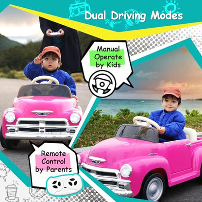 12V Kids Ride on Car Licensed Chevrolet 3100 (12v Pink)