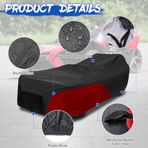 Polaris Slingshot Cover Waterproof with Soft Liner (Without Roof / Black&Red)