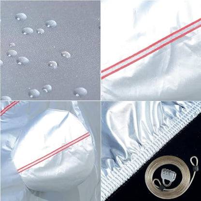 Hard Shell Waterproof Car Cover (Silver-Red / YXXL：for SUV(Lenght 206"-215"))