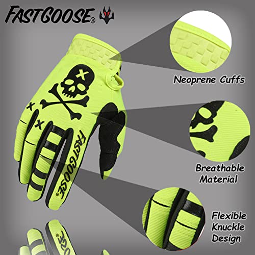 Dirt Bike Motorcycle Gloves (X-Large / Fluorescent green)