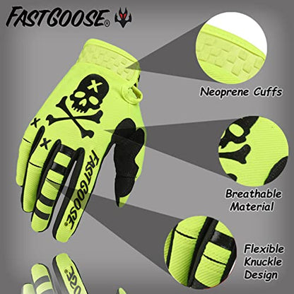 Dirt Bike Motorcycle Gloves (Medium / Fluorescent green)