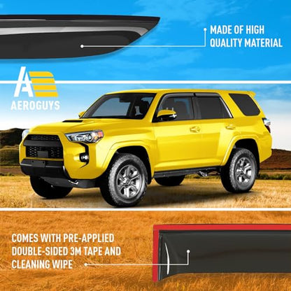 Extra Durable Window Deflectors in (For Toyota 4Runner 10-24 In-channel)
