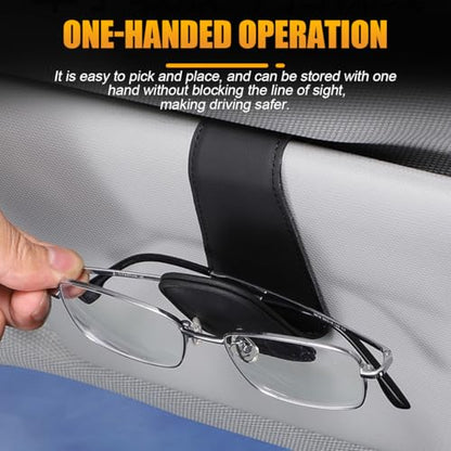 2PCS Sunglasses Holders for Car Sun Visor (2 Pack / Brown/Carbon Fiber)
