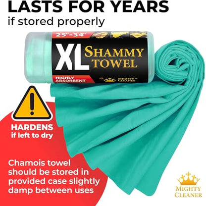 XL Shammy Towel for Car (Mint / 1 Pack (25" x 34"))
