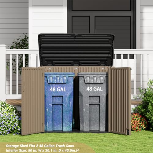 Larger Outdoor Storage Shed Weather Resistance (48 Cu.ft Brown Shed)