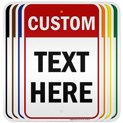 Custom Sign Custom Sign for Business (Header - Vertical / 12x18 - Aluminum Reflective)