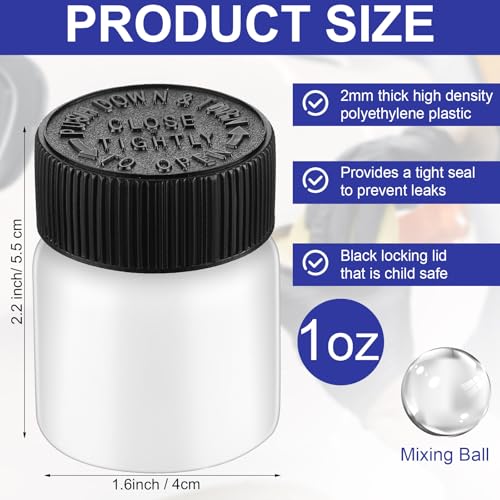 120 Pcs Empty Touch Up Paint Bottles Container (Black)