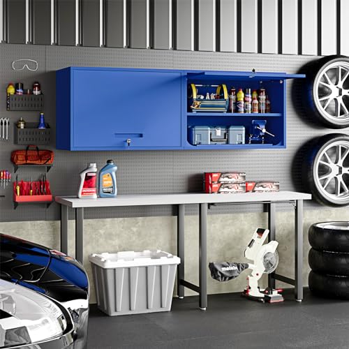 Metal Wall Storage Cabinet 22'' Tall Wall (Blue / 22" Tall)