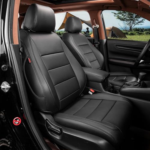 CRV Car Seat Covers Custom Fit for Honda 2012 (Leatherette(Black) / 2012-2014 CRV EX,EX-L,LX)