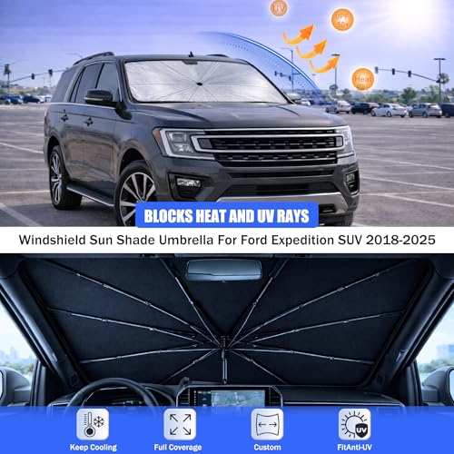 Car Windshield Sun Shade Umbrella for Ford Expedition SUV 2018 (For Ford Expedition SUV 2018-2025)