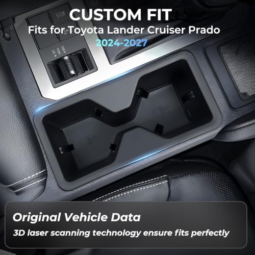Center Console Cup Holder Inserts for Toyota Land Cruiser 2027 2026 2025 2024 (Cup Holder for 2024-2027 Land Cruiser)