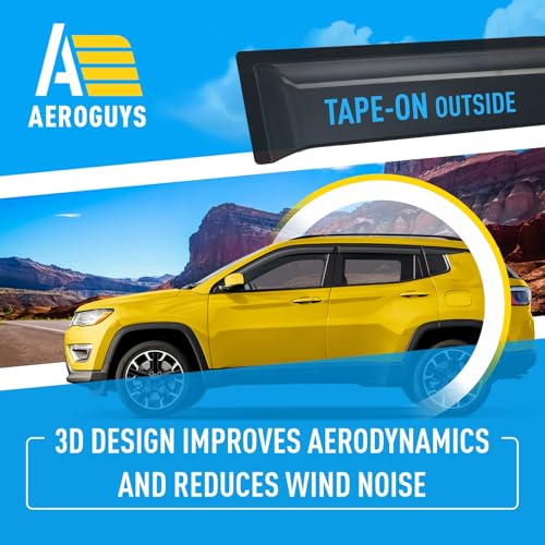 Extra Durable Window Deflectors Tape (For Jeep Compass 17-26 6pcs.)