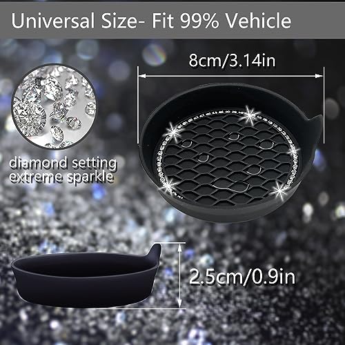 4pcs Bling Car Cup Holder Coaster (New Black / 4pcs)