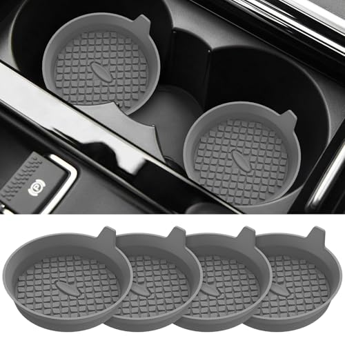 Car Cup Holder Coasters [4 Pack] Silicone Cups Mats (4pack-dark Grey)